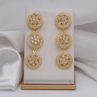 wedding jewelry luxury clear crystal rhinestones long drop earrings for women fashion bridal earrings party gift