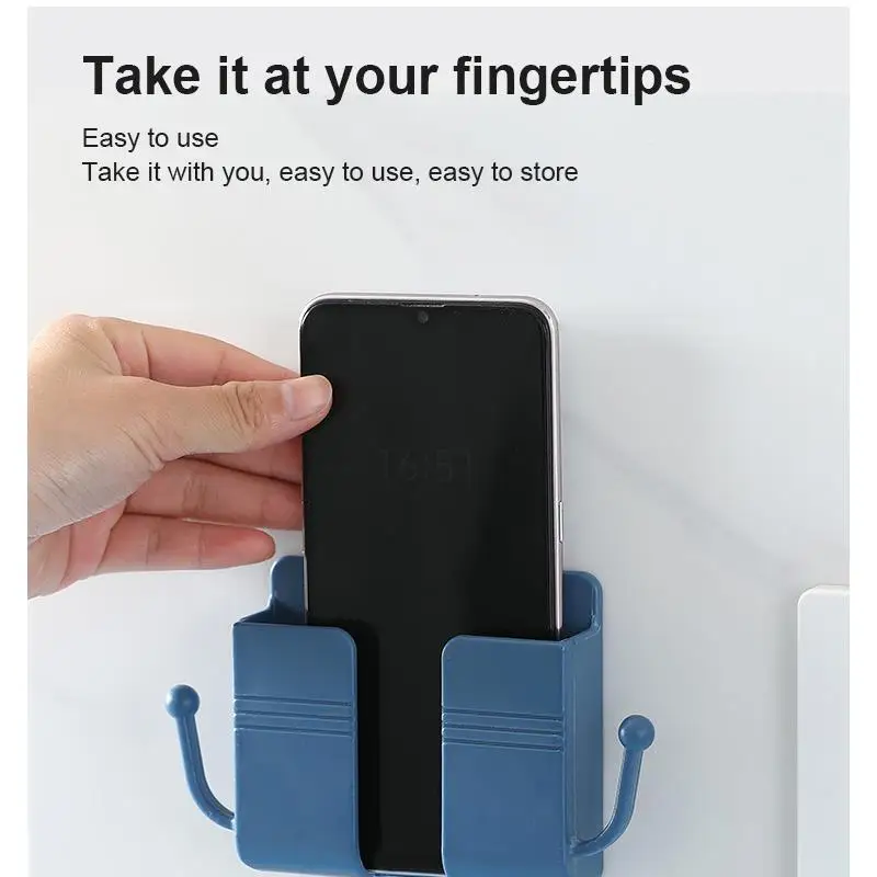 1pc wall mounted organizer storage box mobile phone plug wall holder charging multifunction holder stand free global shipping