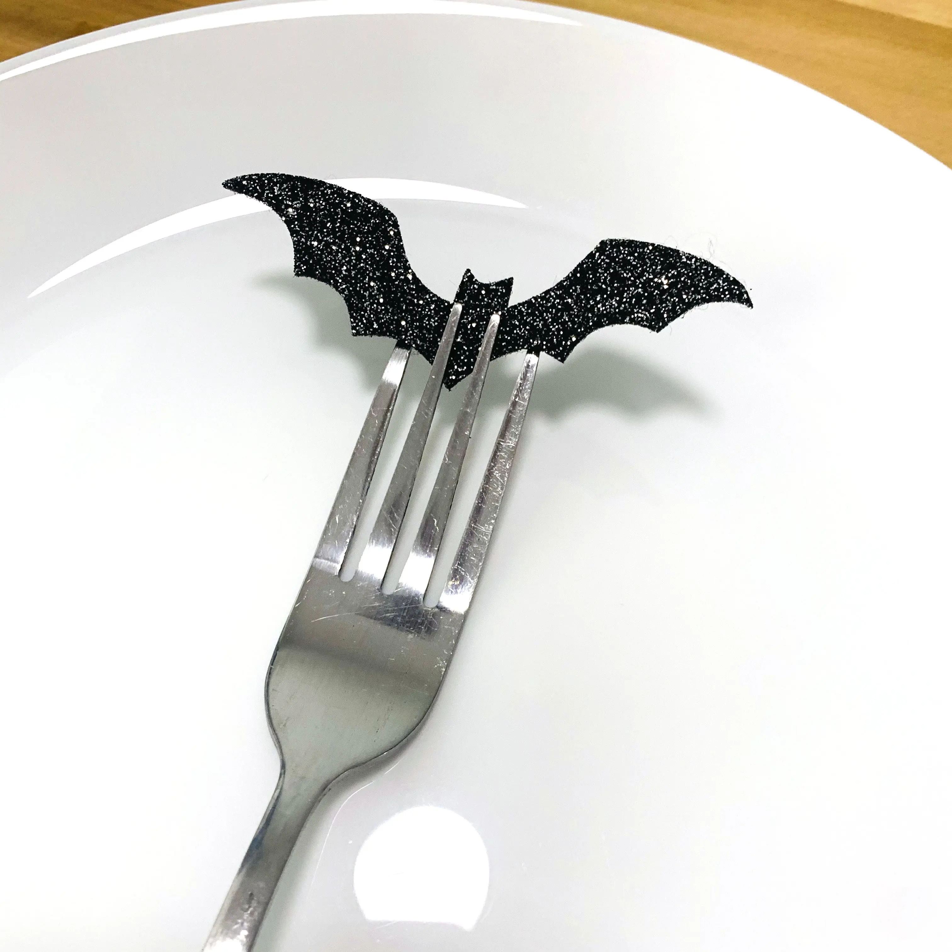 Блестящие фетровые вилки в виде летучей мыши на Хэллоуин украшения для ужина