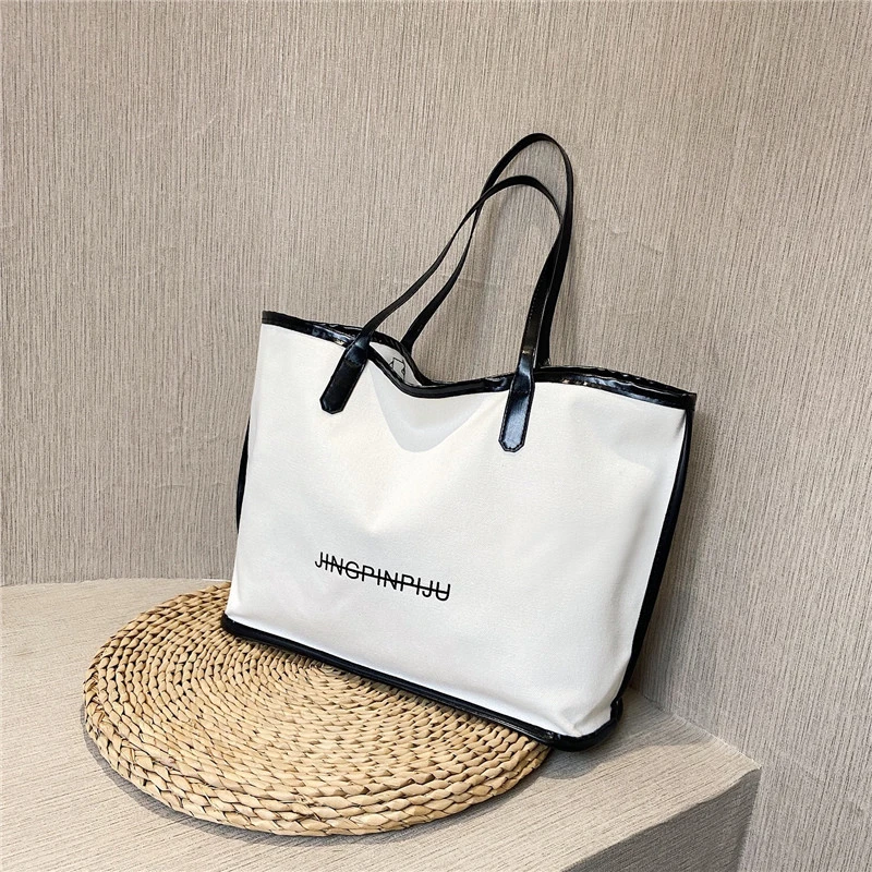 

2021 spring and summer fashion tote bag Large-capacity ladies handbag letter printed canvas bag trendy shopping bag bolsa tela