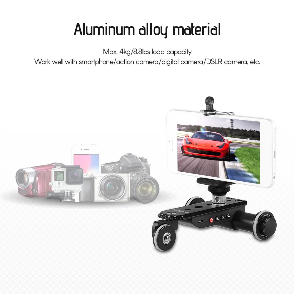 Andoer PPL-06S Pro авто Долли пульт дистанционного управления с держателем телефона для iPhone моторизованный Видео слайдер Долли Скейтер для GoPro Hero