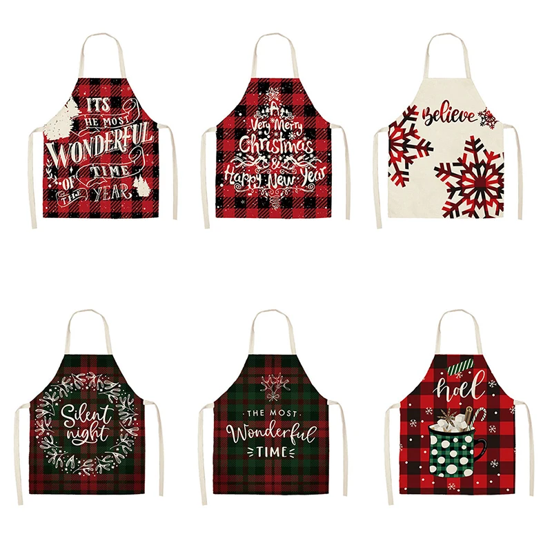 

Polyester Merry Christmas Apron Christmas Decorations for Home Kitchen Accessories Natal Navidad 2020 New Year Christmas Gifts