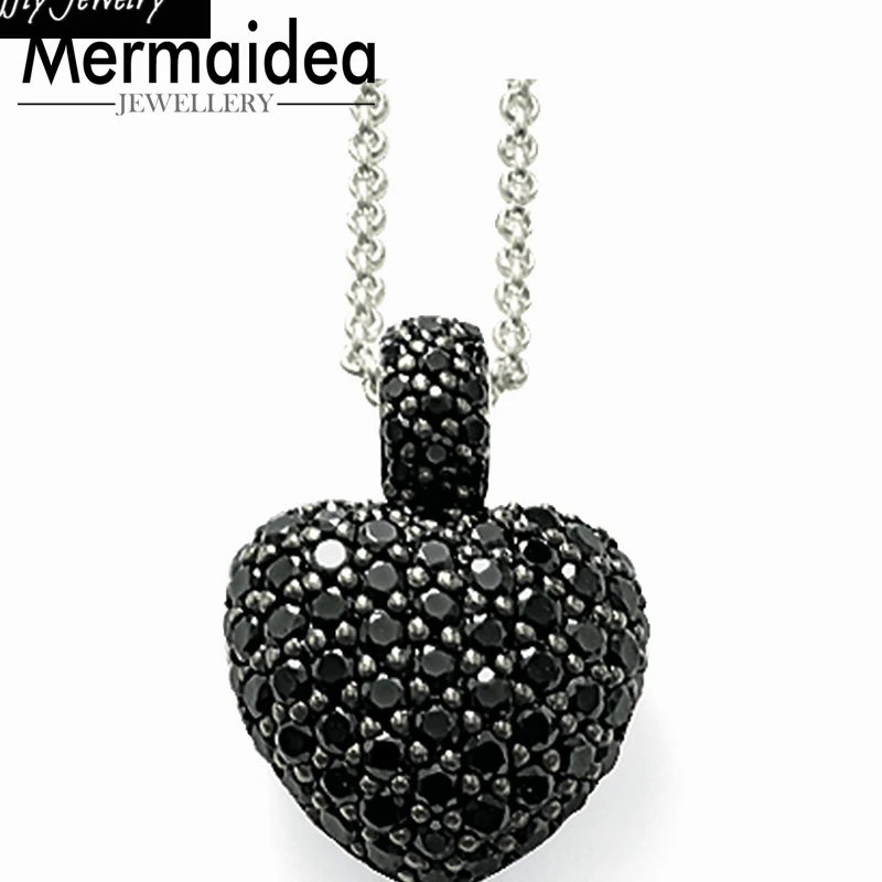 Черное циркониевое ожерелье в форме сердца вечерние ювелирные изделия DIY хорошее