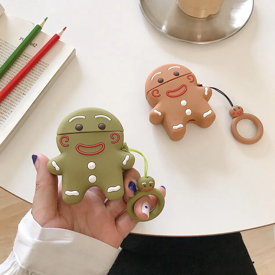 3D кремовый мультяшный чехол для Airpods 2 силиконовый милый наушников Apple Air Pods 1