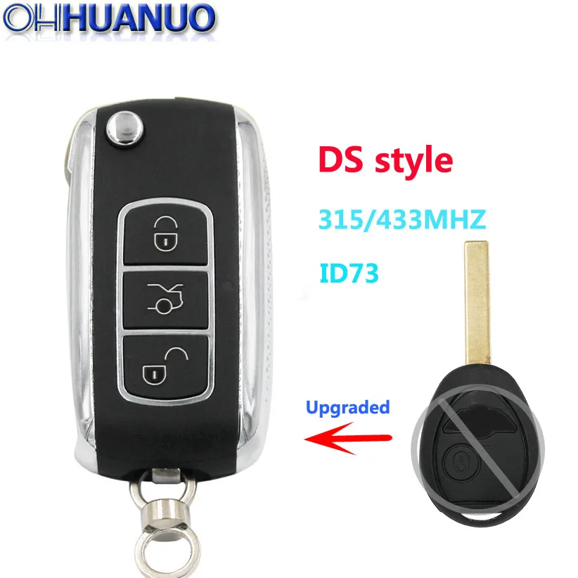 Новый обновленный складной дистанционный ключ для BMW Mini Rover 75 2002 2005 315 МГц/433 МГц ID73