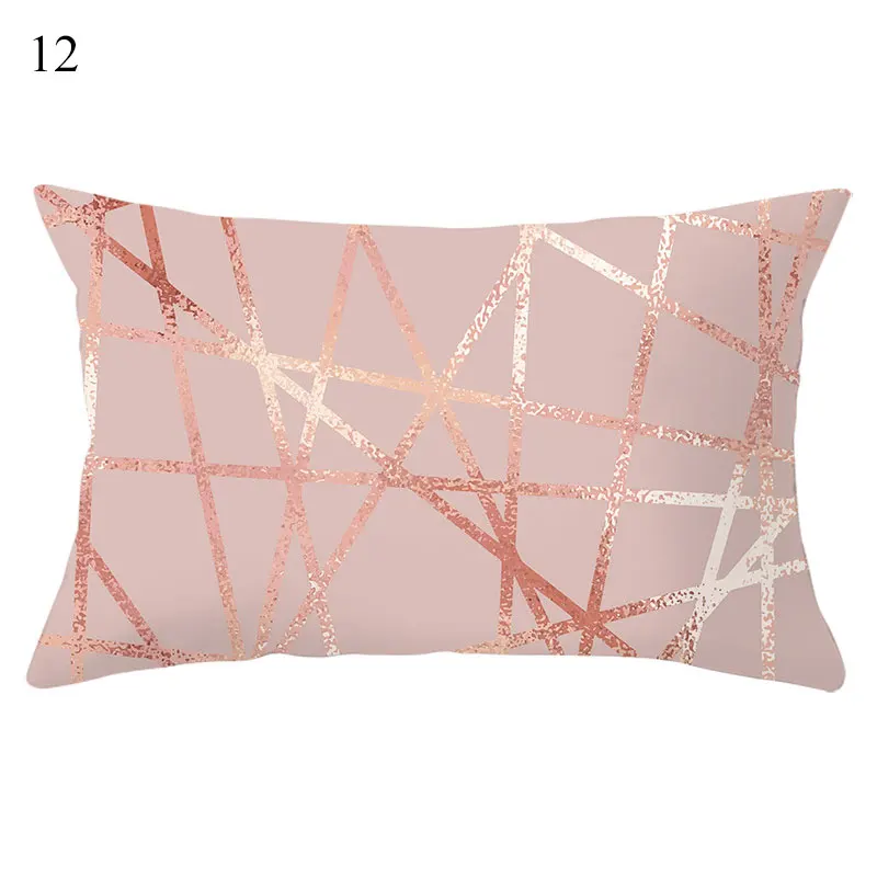 

Nordic Style Rose Gold Pink Geometric Animal Plants Pillowcase Pillowcase Cushion Cover Back Cushion Cover Home Decoration