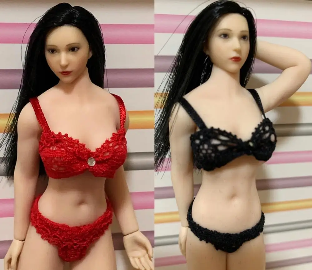 

Сексуальный женский кружевной бюстгальтер на заказ в масштабе 1/12, комплект нижнего белья, фигурка бикини, аксессуары для одежды, экшн-фигур...