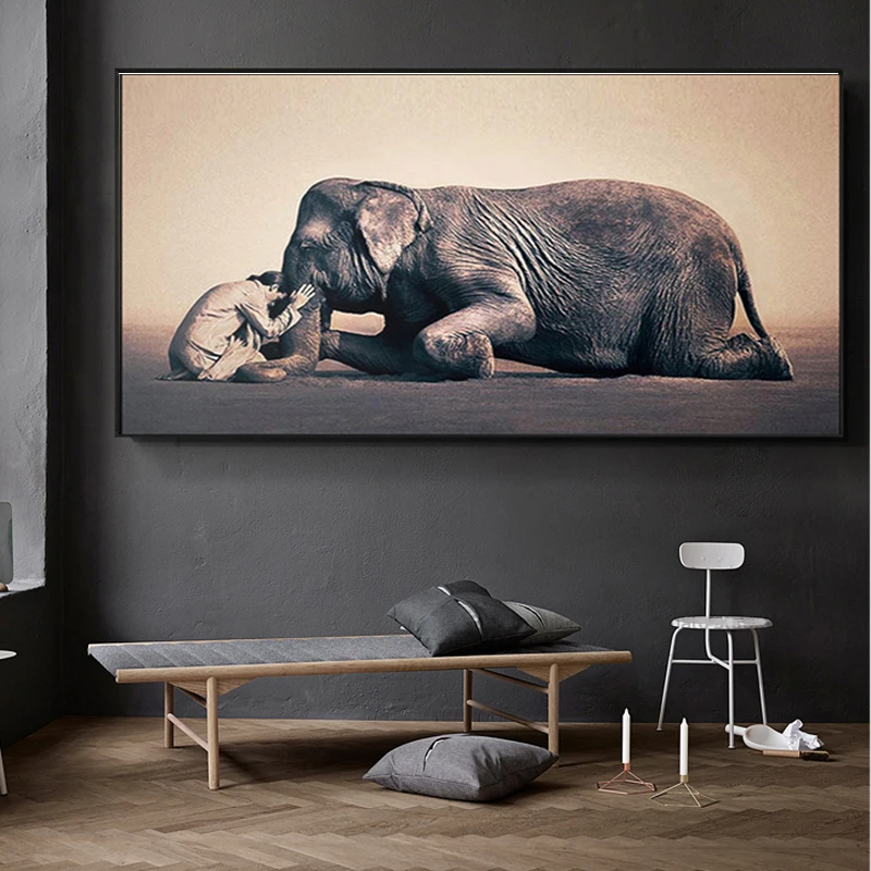 Современная Скандинавская картина маслом на холсте со слоном Будды в