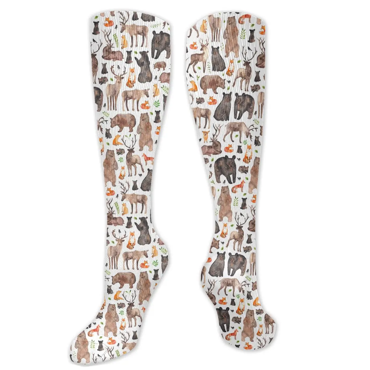 

Woodland Animals Compression Socks For Women Men Plus Size Wide Calf For Nurses Running Athletic