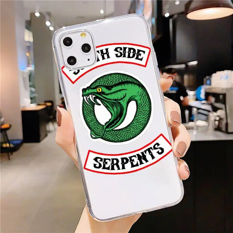 

USA TV Riverdale Southside Serpents Phone Case Transparent soft For iphone 5 5s 5c se 6 6s 7 8 11 12 plus mini x xs xr pro max