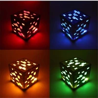 night light mine crafted cube lamp creative cube nightlight battery power supply 4 optional colors led toys gift led lamp
