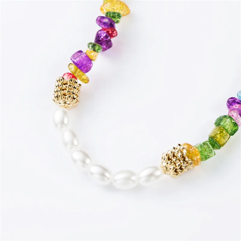 Женское Ожерелье В Стиле Хип хоп ожерелье из натурального камня с искусственным