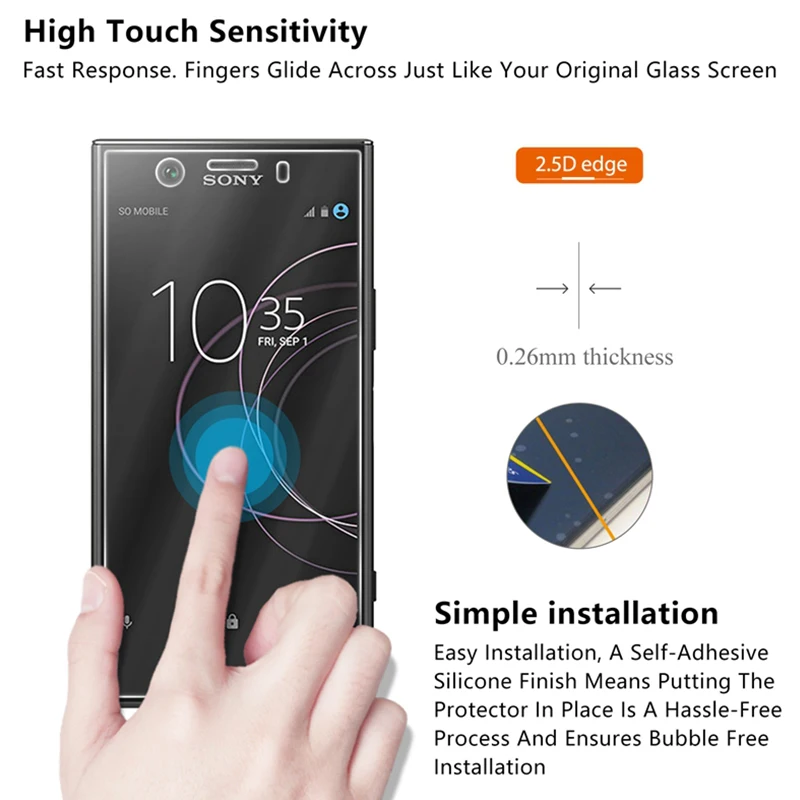 Передняя пленка для телефона для sony Xperia Z5 Premium Z Z2 Z3 Plus, закаленное стекло 9 H, Защитная пленка для экрана для sony Z1 Compact Z4