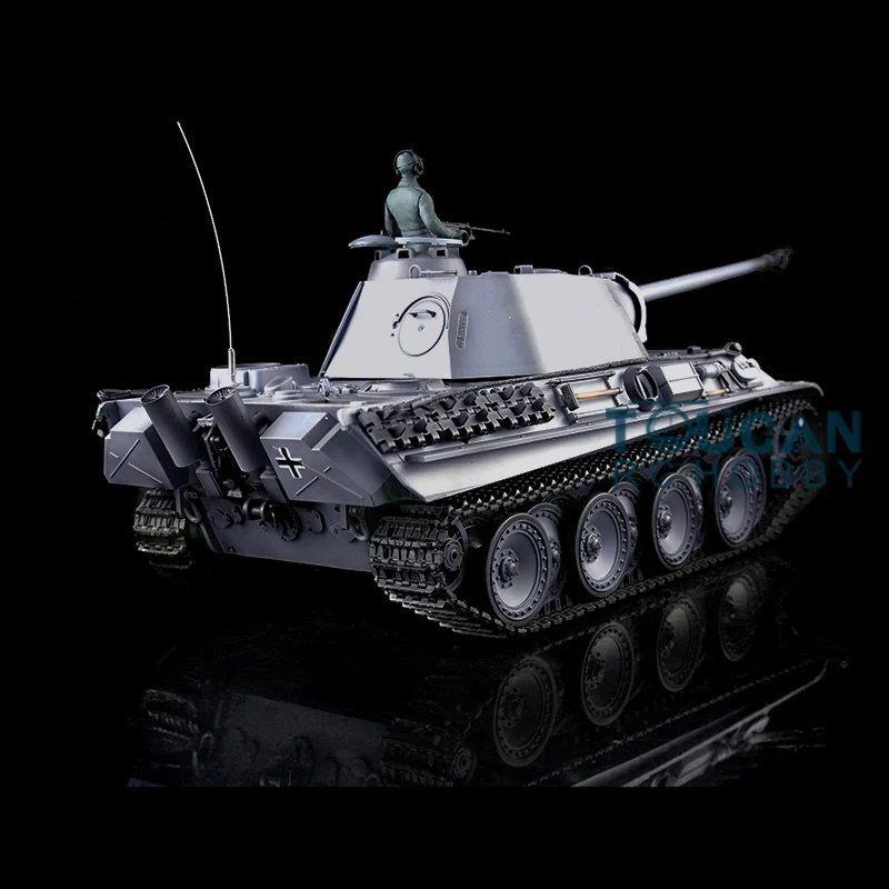 Heng Long 1/16 серый RC Танк 7.0 пластиковая немецкая пантера G RTR 3879 360 ° вращающаяся