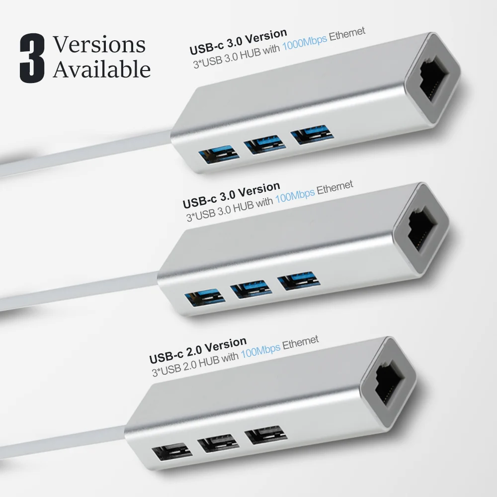 OFCCOM USB C Ethernet 3 0 2 к RJ45 Hub 10/100/1000M адаптер Сетевая карта Lan для Macbook Windows Tpec C|USB-хабы| |