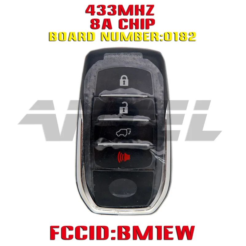 433MHZ 8A CHIP ANTEL Автомобильный ключ дистанционного управления для Smart Keyless дистанционного ключа автомобиля 433 МГц для Toyota Fortuner Автомобильный ключ FCCID: BM1EW 0182 доска 8ACHIP - Количество кнопок: 433MHZ 8A CHIP