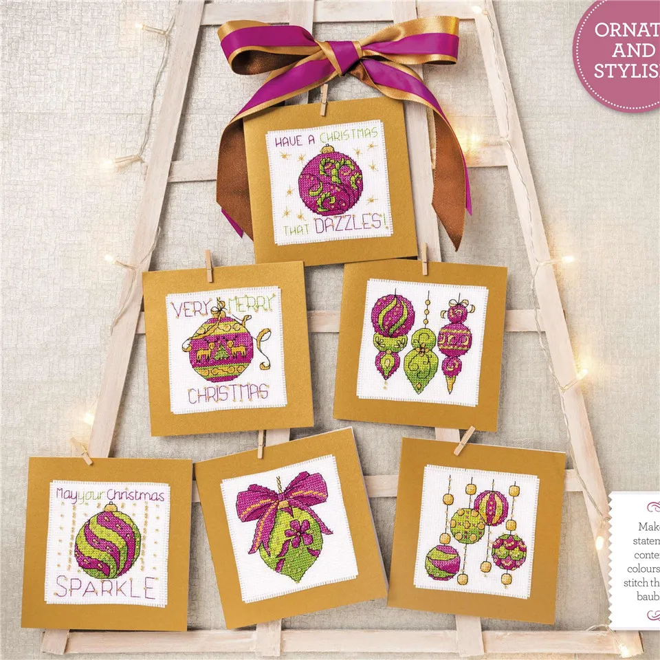 

CD371 Cross Stitch Kit Package Greeting Cards Needlework Counted Cross-Stitching Kits Christmas Mother's Father's Day Birthday