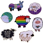 Эмалированная брошь в виде радужной овечьей пряжи для вязания, брошь на булавке, значок на лацкан, броши на воротник, джинсы, куртку, модные ювелирные изделия, аксессуары