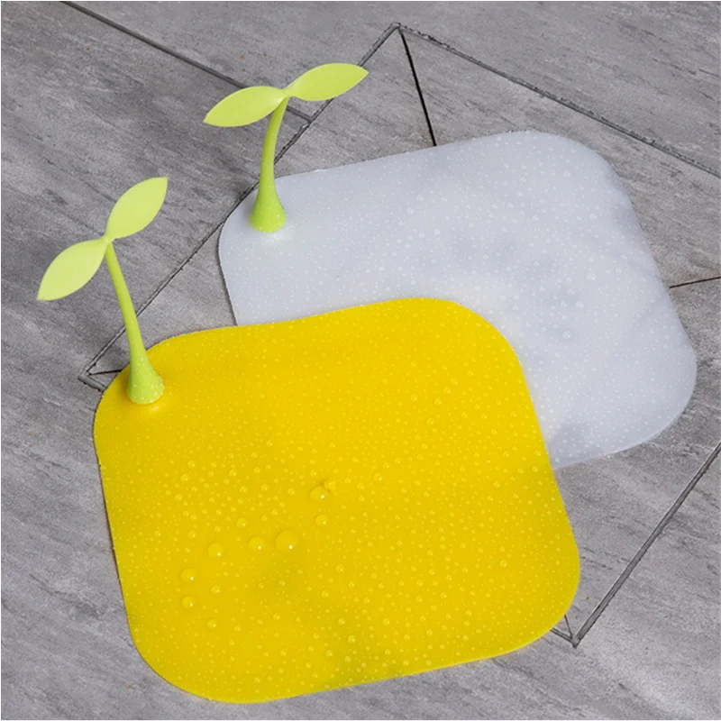 

Silicone Sewer Deodorant Cover Shower Drain Floor Sink Filter Bathtub Plug Cute Bean Sprouts Floor Anti-smell Cover Insect-proof