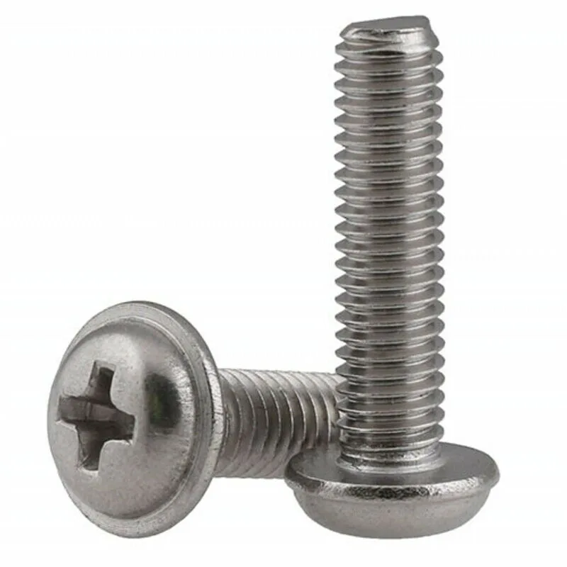 

M1.4 M1.7 M2 M2.5 M3 M4 Nickel-plated Round Head Screw with Pad, Round Head Cross Electronic Small Screw