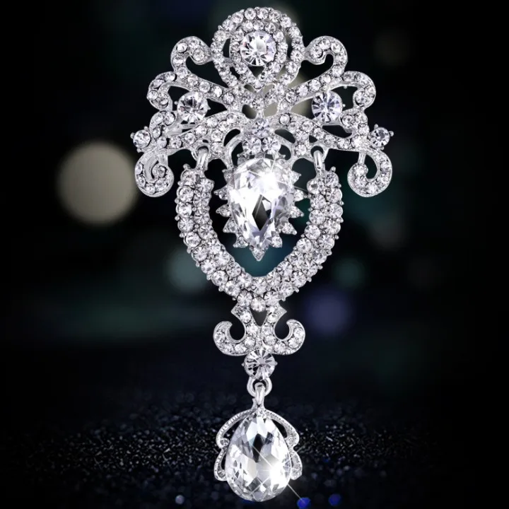 Новая роскошная брошь модная Корона кристалл женский корсаж от Swarovski для женщин