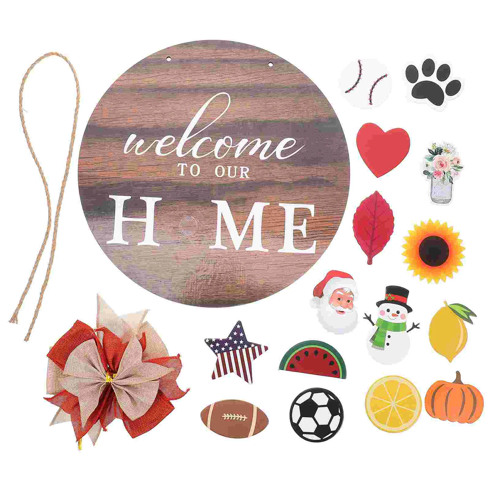 

1 Set of Wooden Artware Door Pendant Wooden Hanging Ornament Home Door Board