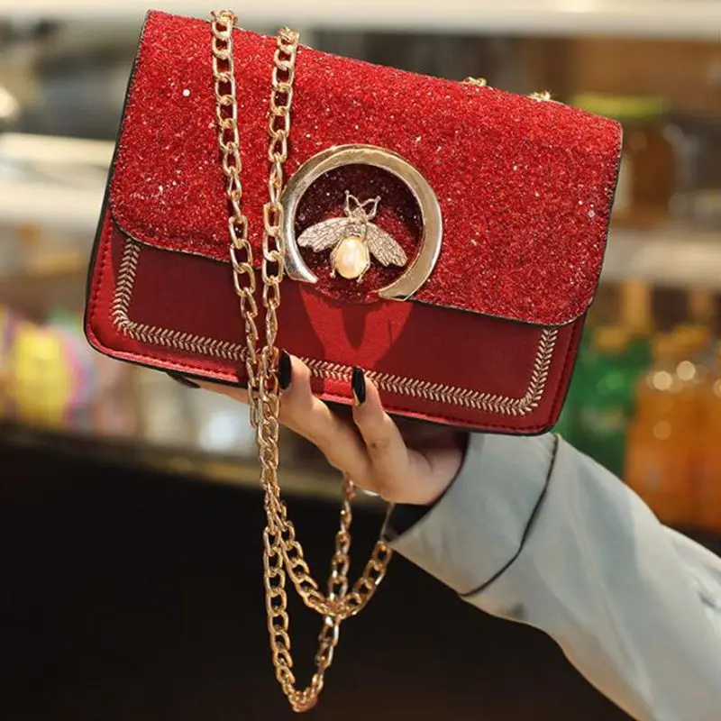 

2021 New Famous Brand Women Bags Shoulder Bag Pu Leather Sequin Ladies Handbag Luxury Designer Messenger Bag Crossbody Bags