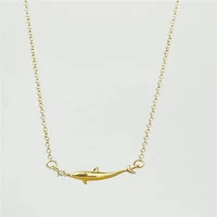 korean version of the fashion simple jewelry zircon can love titanium steel small dolphin pendant chain chain necklace