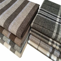 100cmx148cm thicken sofa cover fabric coarse linen stripes plaid fabric cottonlinen cushion tablecloth diy apparel sewing fabric