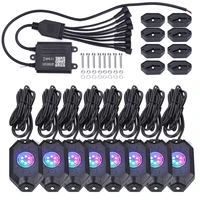 ready to ship 2020 bluetooth controlled rgbw rgb 8 piece pods led rock light kit