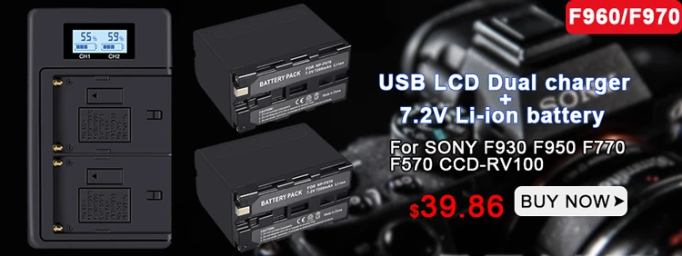 NP-F960 970 NP F970 NPF970 ЖК-дисплей Цифровое зарядное устройство для SONY F930 F950 F770 F570 CCD-RV100 NP-F550 NP-F770 NP-F750 F960 F970