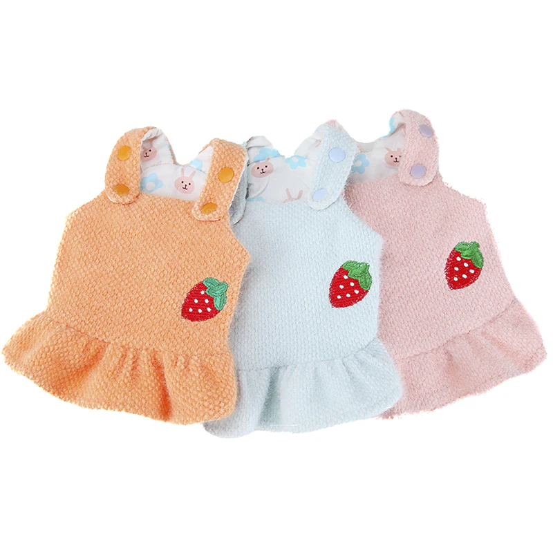 

Pet Clothes Cat Dog Dress S-XXL Strawberry Skirt Winter Girl Solid Puppy Kitten Costume Teddy Corgi Poodle Small Doggie Clothing