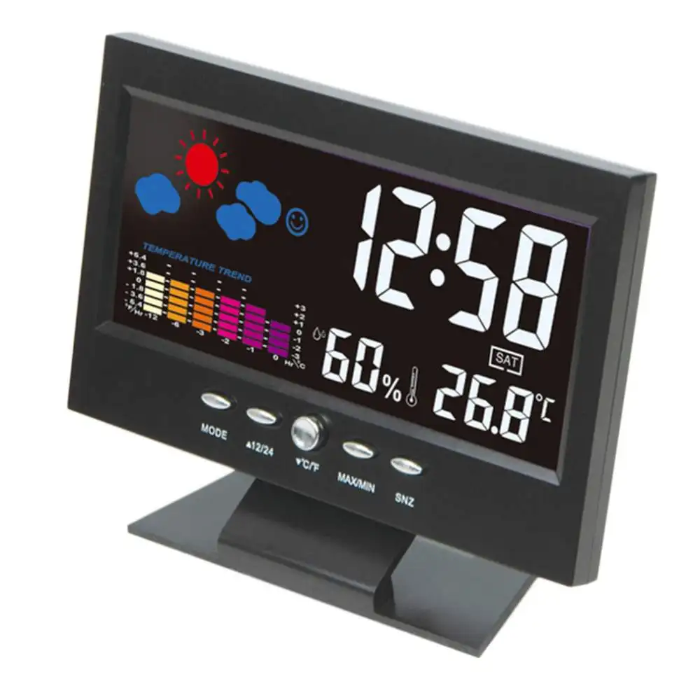 Беспроводные Часы с цифровым прогнозом погоды настольный барометр термометр