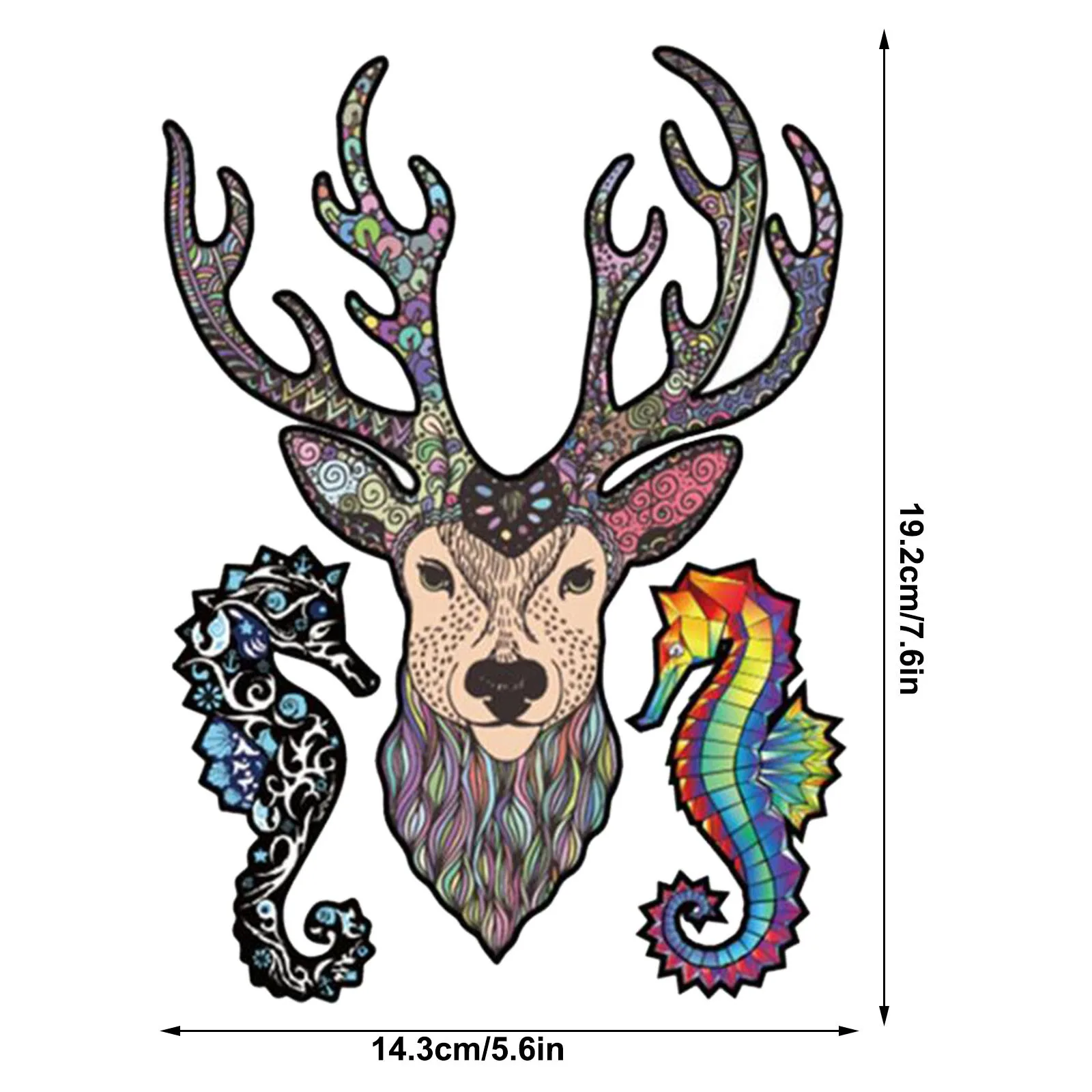 

81PC/138PC/205PC Deer Head Wooden Jigsaw Puzzle For Adults And Kids Unique Shape Pieces Animal Gift Educational Toys brinquedos