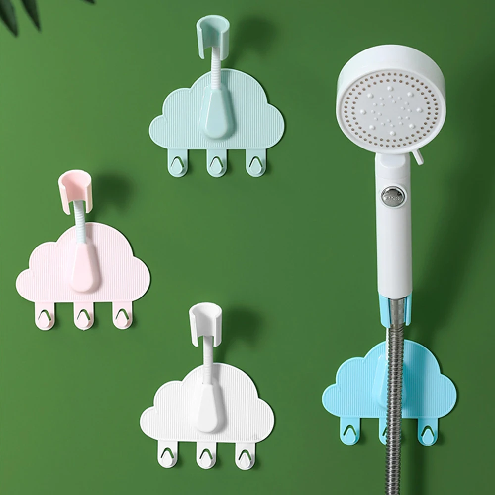

Hanging Shower Head Adjustable Shower Bracket Wall Mount Free Perforation Fixer Rain Sprinkler Bathroom Wall Flower Drying Base
