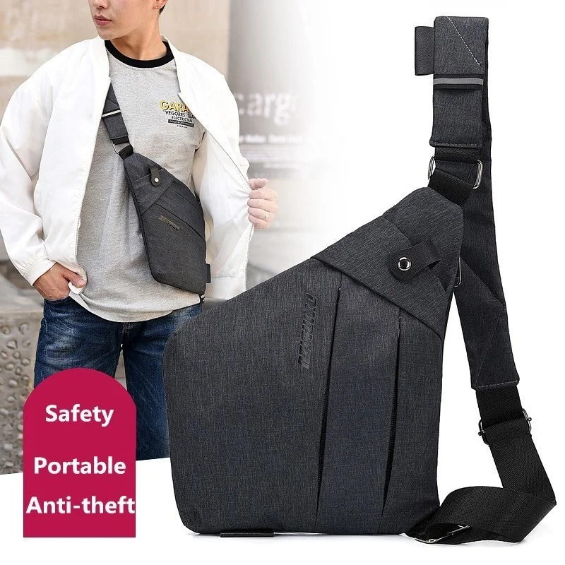 Мужская Дорожная деловая сумка противокражная на плечо нагрудные сумки через с