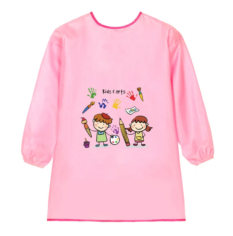 Babero de beb&eacute; de dibujos animados de manga larga delantal alimentaci&oacute;n bata babero delantal para ni&ntilde;os de dibujo y pintura abrigo bata eructo de Saliva delantal-3