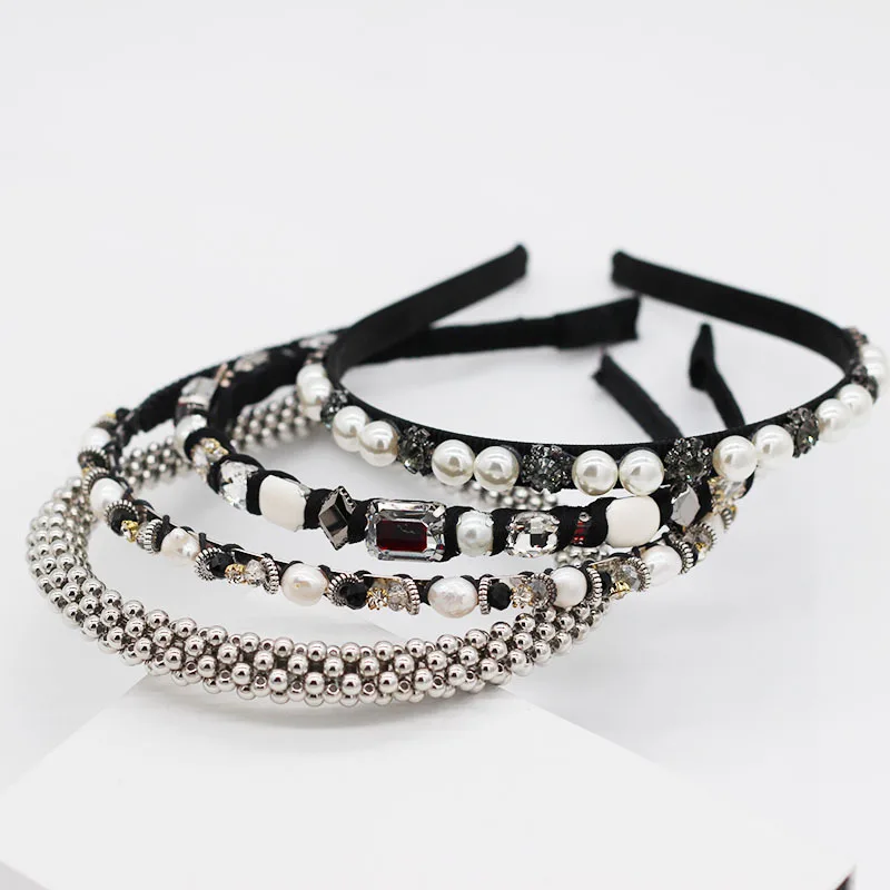 Тонкий головные повязки с драгоценными камнями в стиле барокко драгоценный