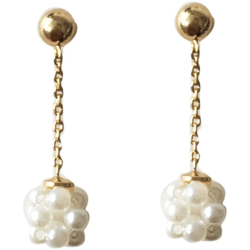 

CH-315 S925 silver needle creative small pearl earrings personality simple tassel earrings temperament earrings