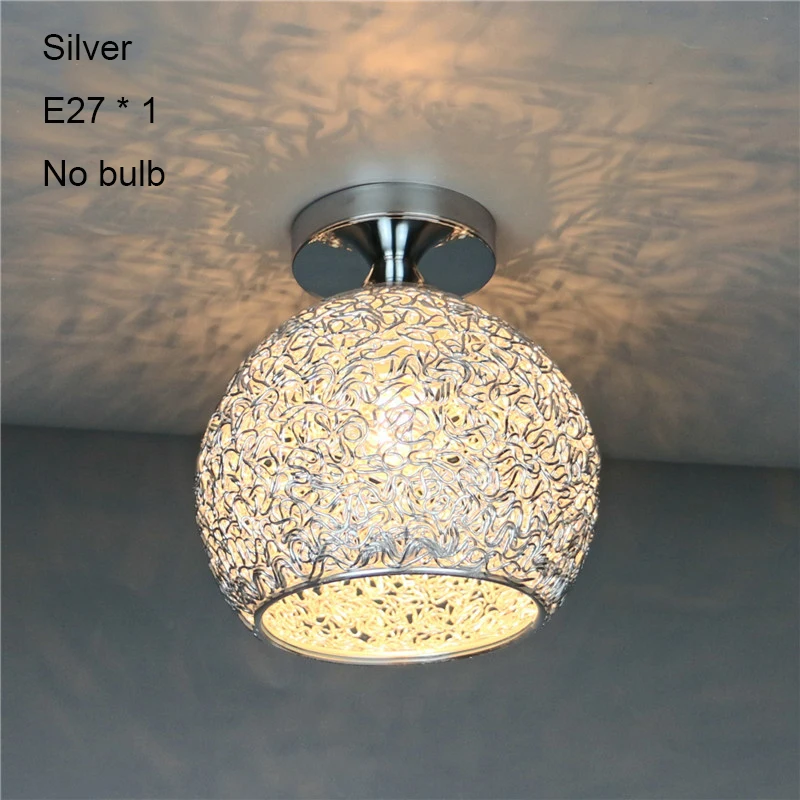Silver no bulb Светодиодный потолочный светильник, современный потолочный светильник, промышленный плафон, светодиодный светильник, потолочный светильник для гостиной, спальни, коридора, крыльца, балкона, для дома, E27 - Цвет корпуса: Silver no bulb