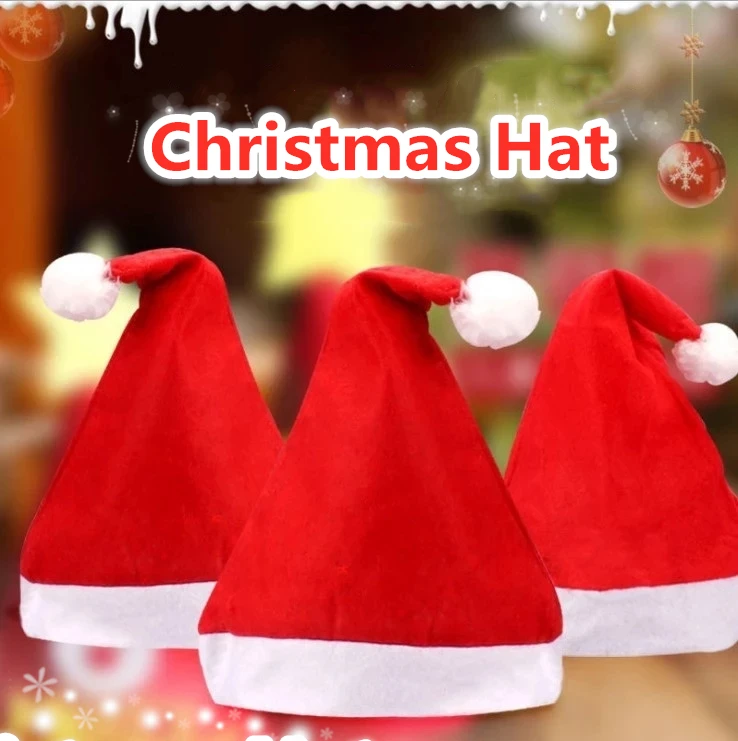 

Christmas adult children red classic Christmas Hat Christmas decorations