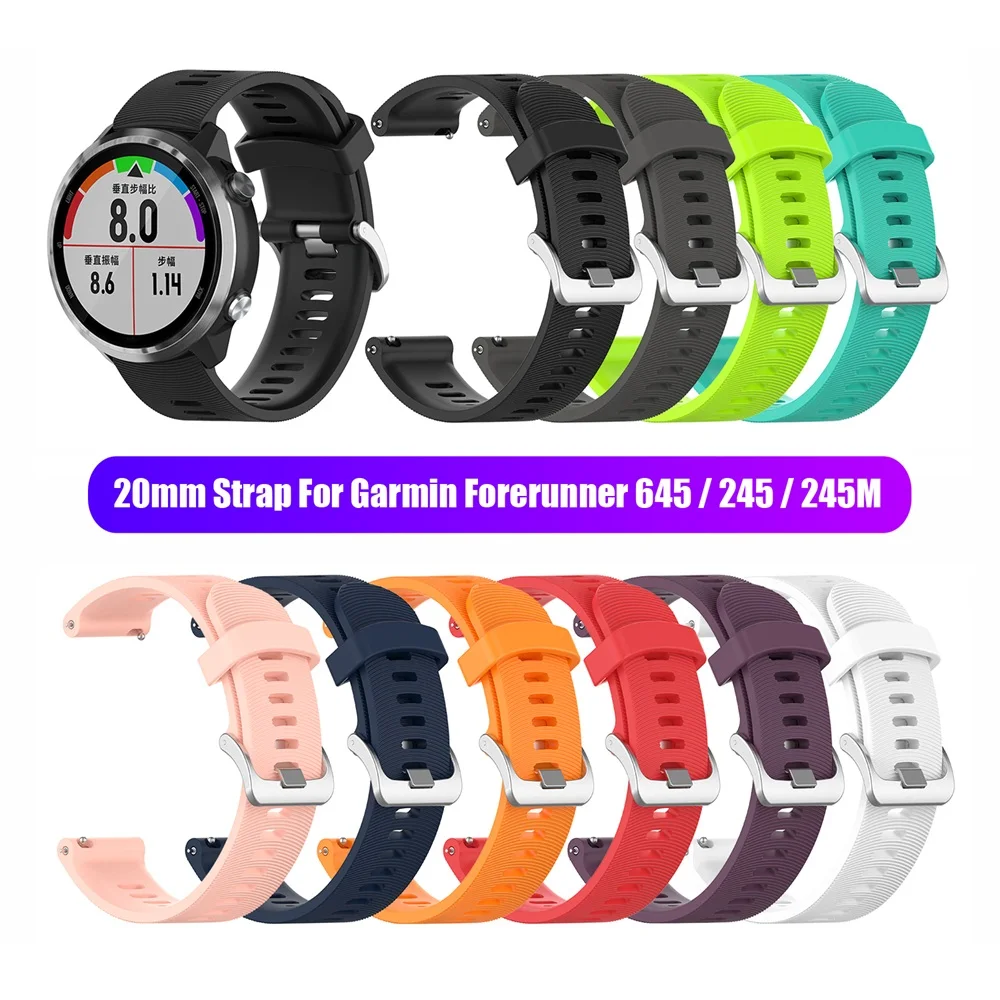 1 шт. 20 мм спортивный силиконовый ремешок для Garmin Forerunner 245 м 645 Vivoactive 3 Смарт часы