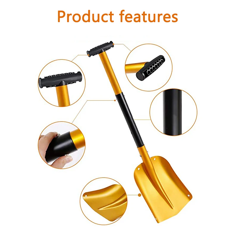 

Adjustable Handle Snow Shovel Lightweight Shovel Durable Aluminum Shovel Snow Shovel For Cars