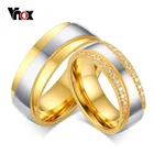 Женское и мужское обручальное кольцо Vnox, роскошное обручальное кольцо золотистого цвета с фианитом, ювелирное изделие с сердечками, размер США