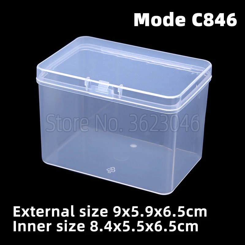 

10 pieces C846 Rectangle Plastic Case Parts Accessory Organize Storage Screw Sample Transparent Box 8.4x5.5x6.5cm