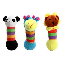 soft plush colorful giraffe lion panda shape dog puppy pet squeaky bite toy