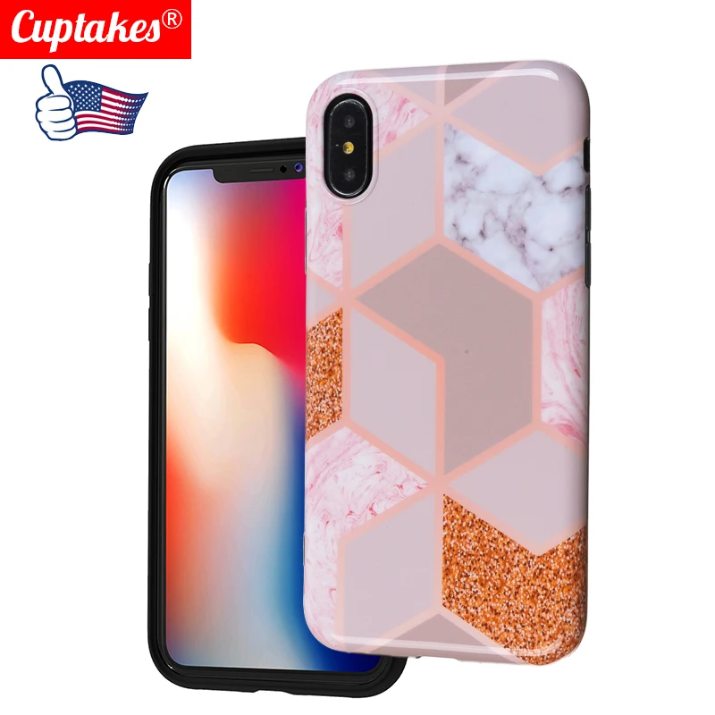 Роскошный золотой мраморный глянцевый мягкий силиконовый чехол для iPhone 7 8 Plus X 10 XS