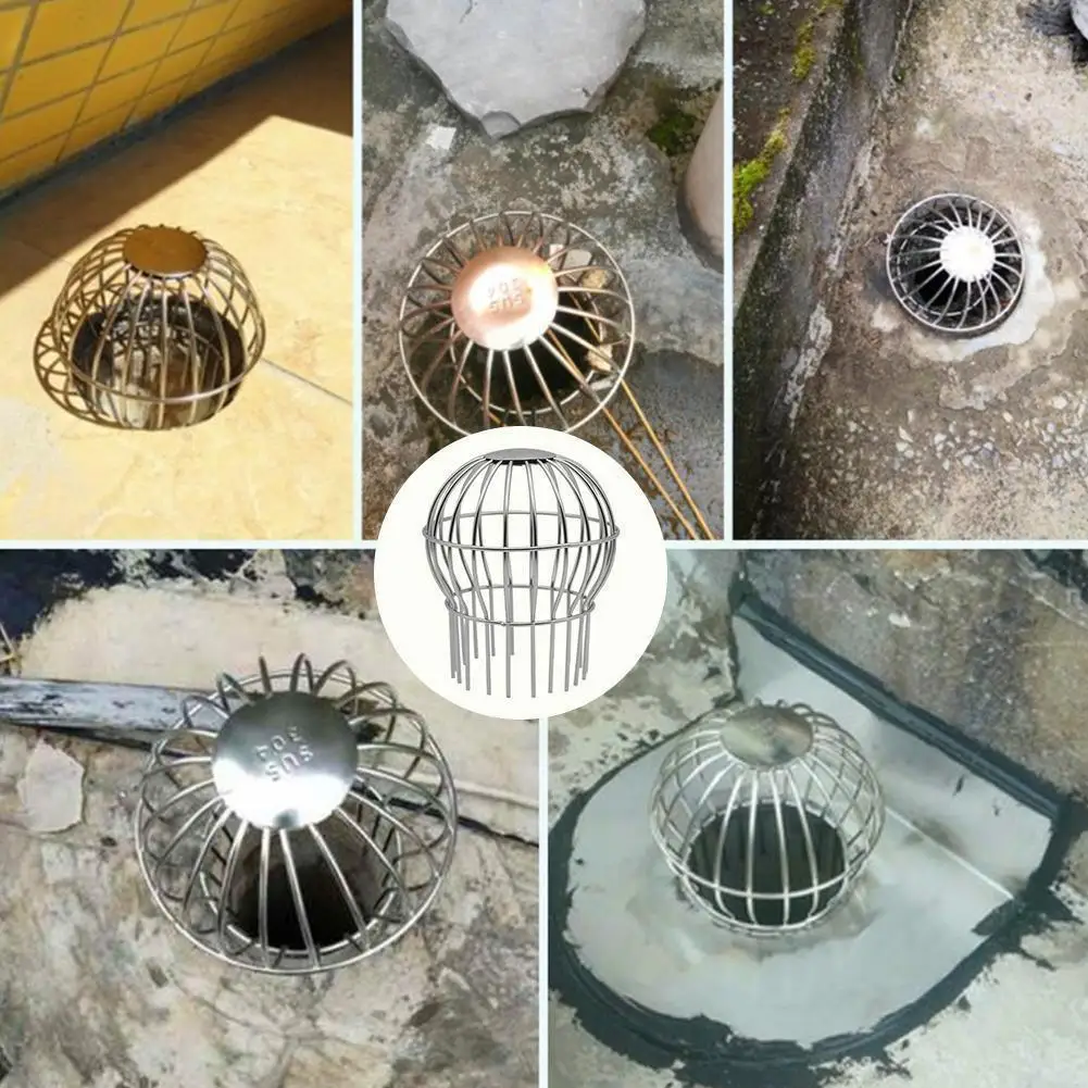 

Spherical Anti-rust Steel Floor Drain With Wire Cover Colander Sink Sewer Waste Anti-leaf Plug Drains Kitchen Strainer Filt N1X4