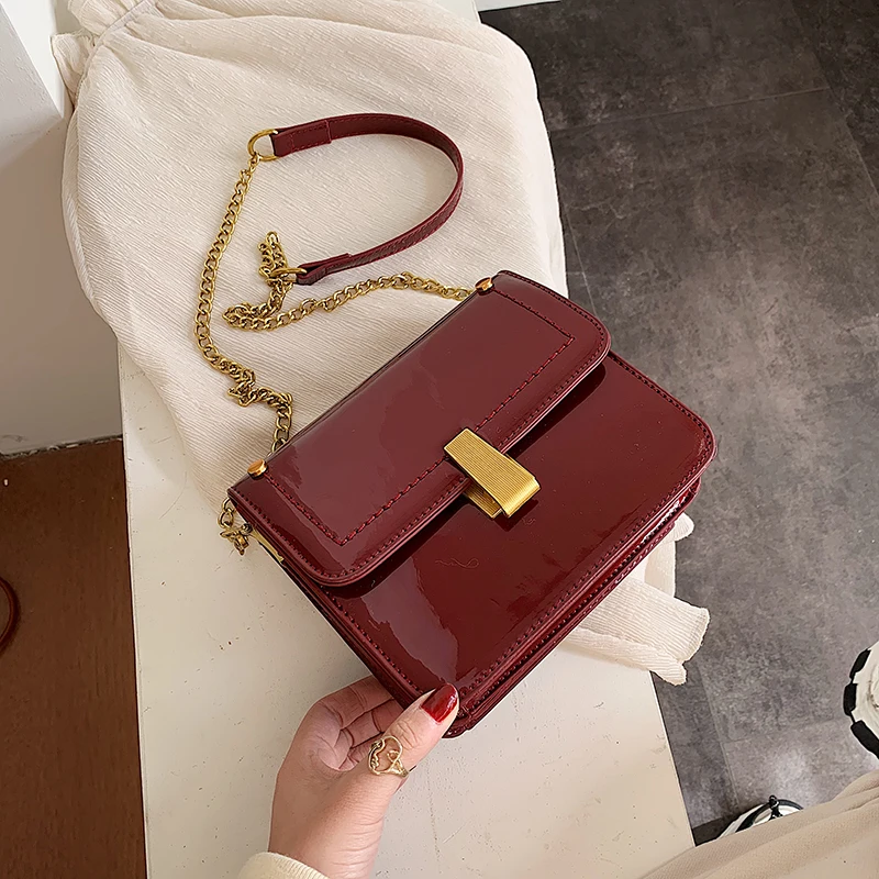 women's bag 2019 Europe and America new fashionable bright leather handbag Patent Leather Shoulder Messenger Bag | Багаж и сумки