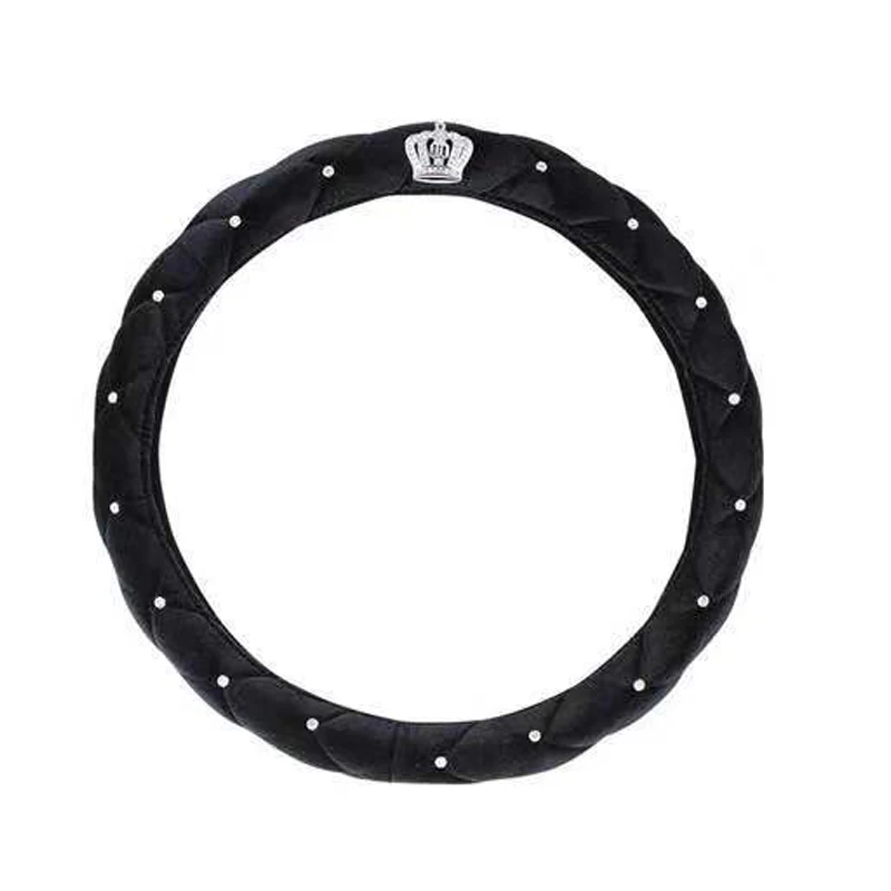 Автомобильные Плюшевые Чехлы на руль крышка Хрустальная горный хрусталь авто